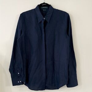 Lauren Ralph Lauren Navy Long-Sleeve linen Shirt